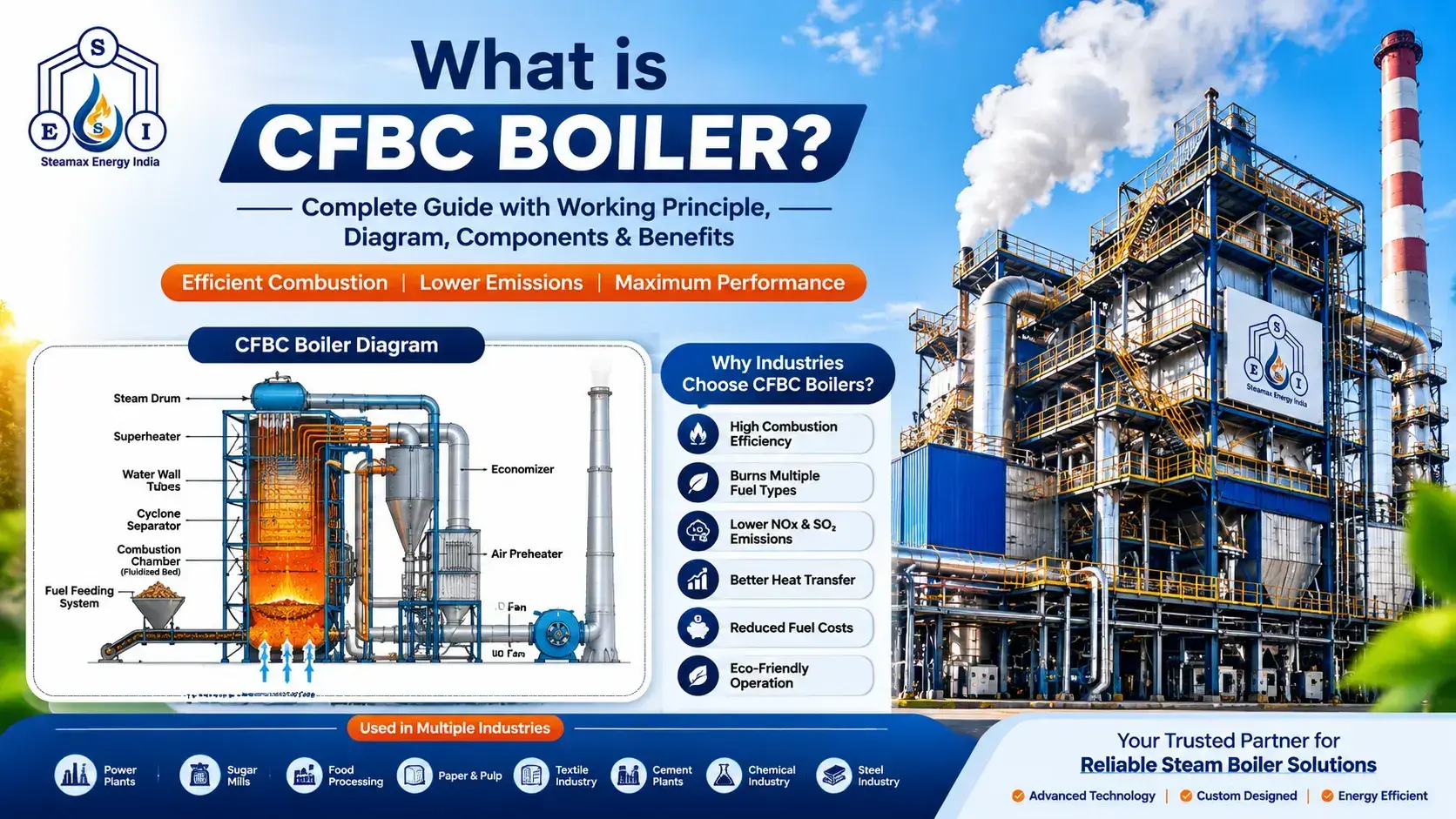 You are currently viewing What is CFBC Boiler? A Complete Guide to Working Principle, Components & Benefits